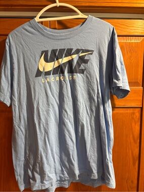 Nike Light Blue Lacrosse Logo Short Sleeve T-Shirt - wrinkly but in good shape!
